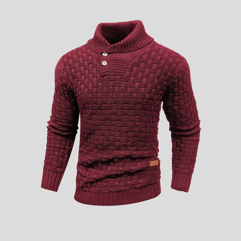Exquisiter Pullover mit Knopfkaromuster für Jungen