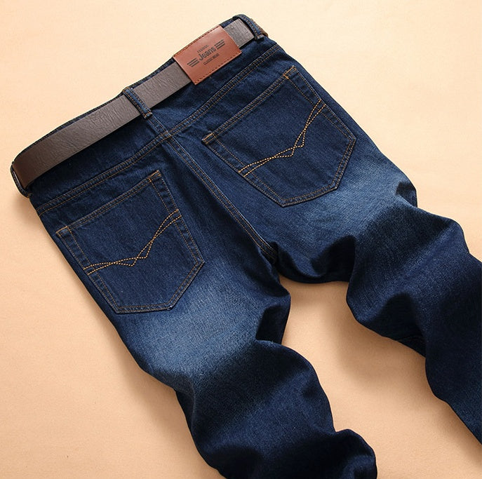 Jeans droits coréens pour hommes, pantalons en denim pour hommes