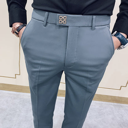Pantalon de costume moulant pour homme
