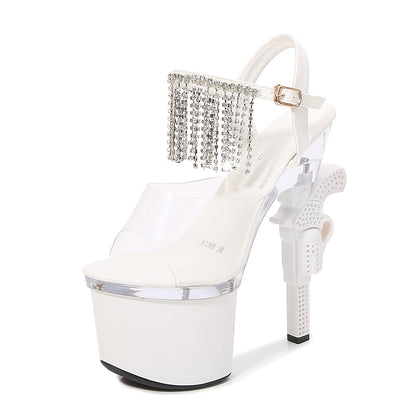 Muffin Sandals Super High Heels Transparent High Heels - ARCHSHOPE