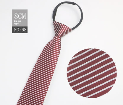 Black Men's Tie Striped Blue Business Tie Lazy Zip Tie In Stock Wholesale Pull Peels - ARCHSHOPE