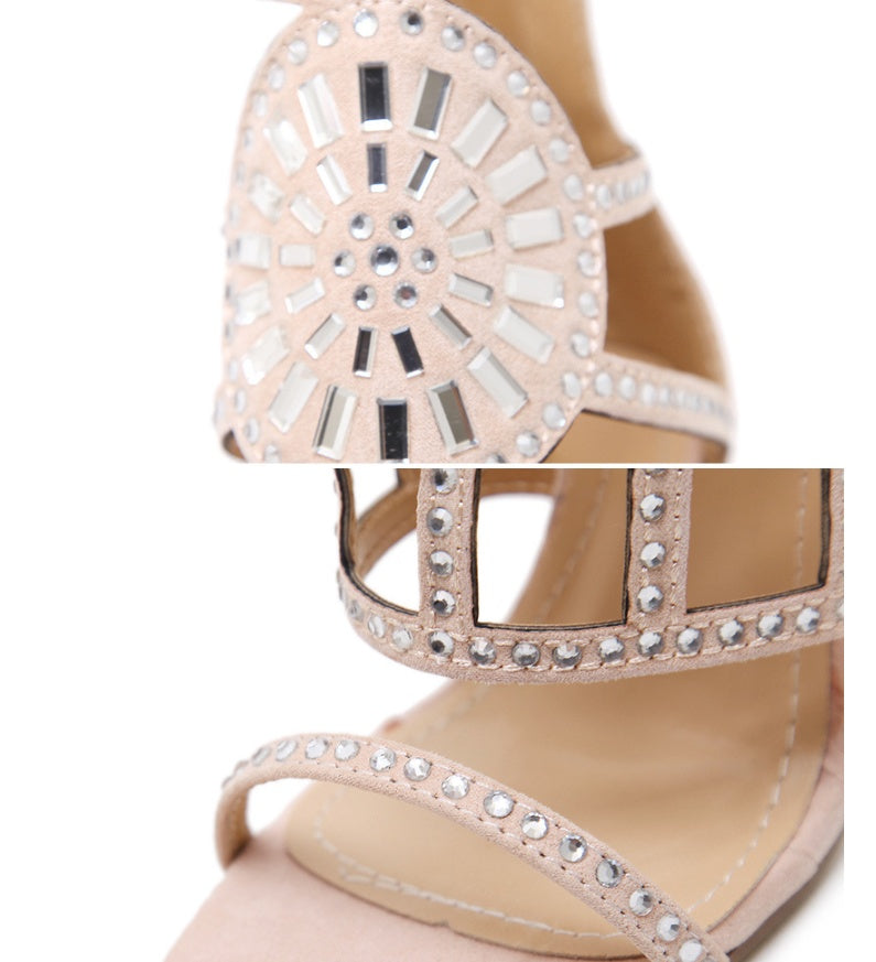 Rhinestone high heel sandals - ARCHSHOPE