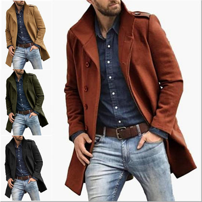 Manteau en laine de style européen pour homme, nouveau manteau épais pour l'automne et l'hiver