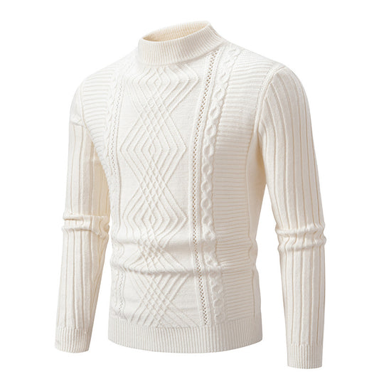 Pull à col montant de couleur unie pour homme