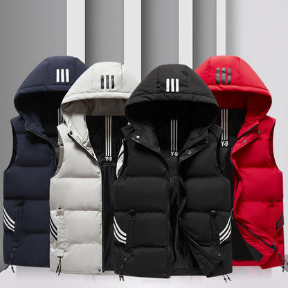Manteau à capuche épais et chaud pour homme, gilet en coton