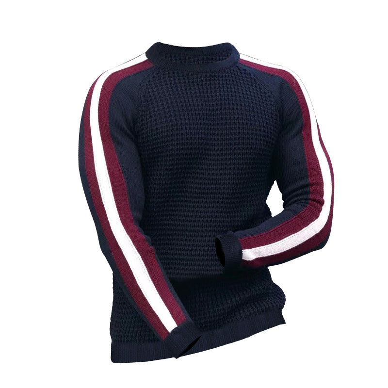 Pull de sport décontracté à bas slim contrasté pour homme