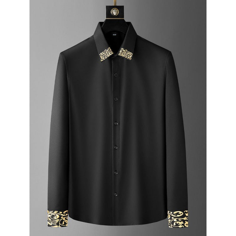 Chemise ample surdimensionnée à col brodé haut de gamme de produits européens de luxe légers de printemps