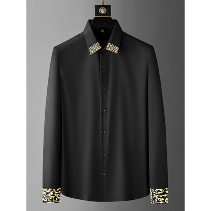 Chemise ample surdimensionnée à col brodé haut de gamme de produits européens de luxe légers de printemps