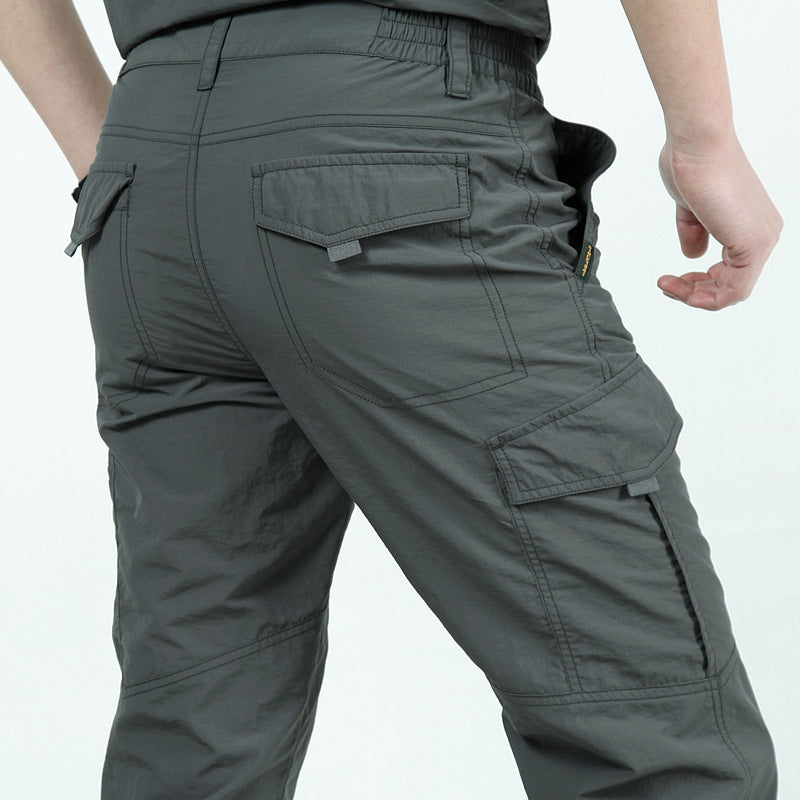 Pantalon cargo ample grande taille à poches multiples