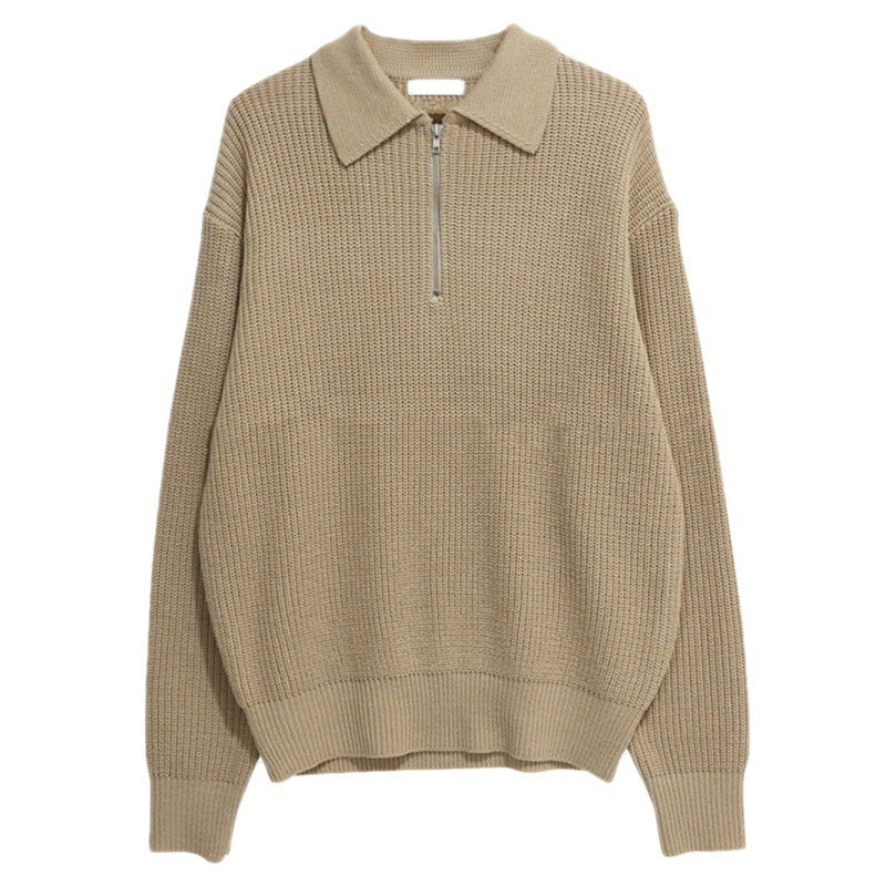 Manteau pull à manches longues de couleur unie