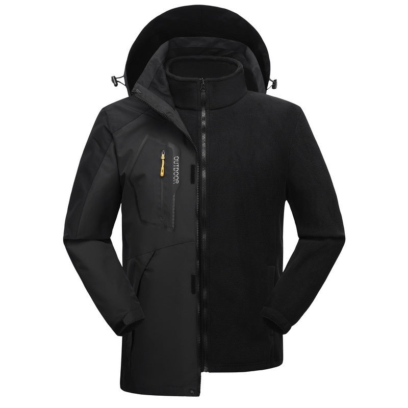 Winter Outdoor Drei-in-Eins-Mantel Warmhaltende Baumwollkleidung Shell-Jacke Baumwollgepolsterter Mantel Für Männer Und Frauen