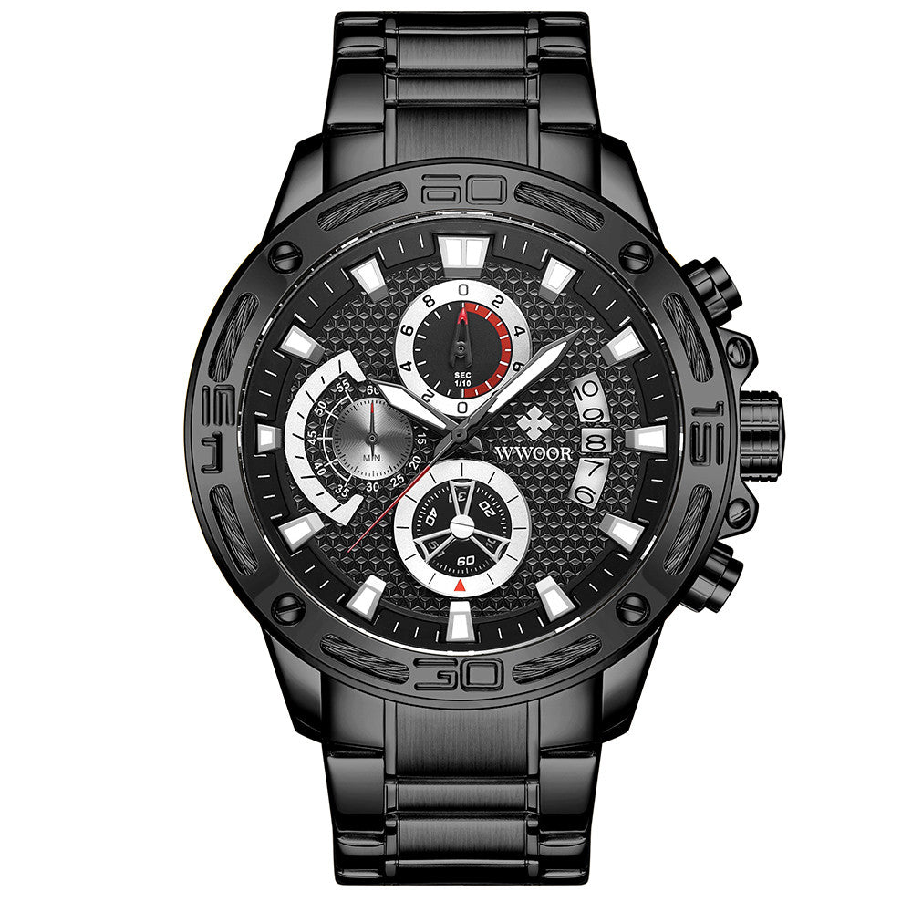 WWOOR Fashion Mens Watches Top Brand Luxury Gold Full Steel Quartz Watch Men Waterproof Sport Chronograph Relogio Masculino - ARCHSHOPE