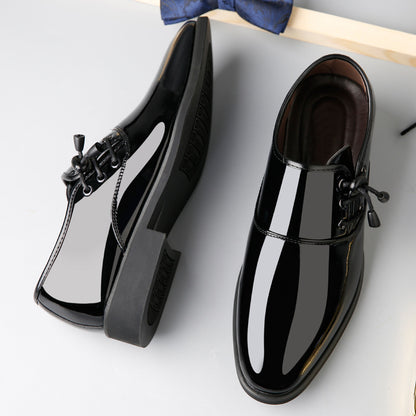 Chaussures italiennes en cuir verni tendance pour hommes, chaussures d'affaires à lacets, Oxfords grande taille, chaussures de soirée de mariage pour hommes, cuir noir