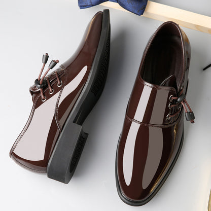 Chaussures italiennes en cuir verni tendance pour hommes, chaussures d'affaires à lacets, Oxfords grande taille, chaussures de soirée de mariage pour hommes, cuir noir