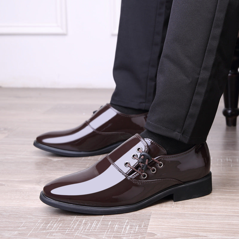 Chaussures italiennes en cuir verni tendance pour hommes, chaussures d'affaires à lacets, Oxfords grande taille, chaussures de soirée de mariage pour hommes, cuir noir