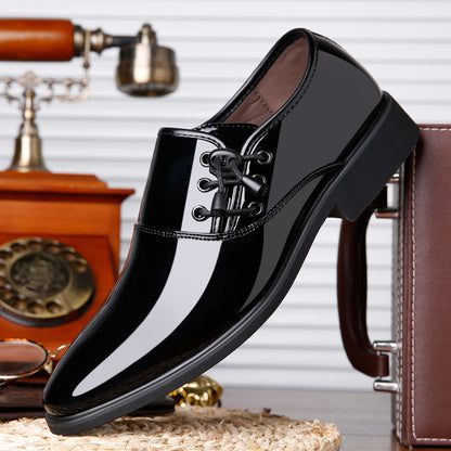Chaussures italiennes en cuir verni tendance pour hommes, chaussures d'affaires à lacets, Oxfords grande taille, chaussures de soirée de mariage pour hommes, cuir noir