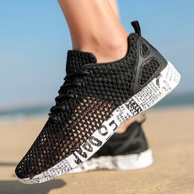 Lässige Herrenschuhe Atmungsaktive Sneakers Match Hollow Lace Board Schuhe