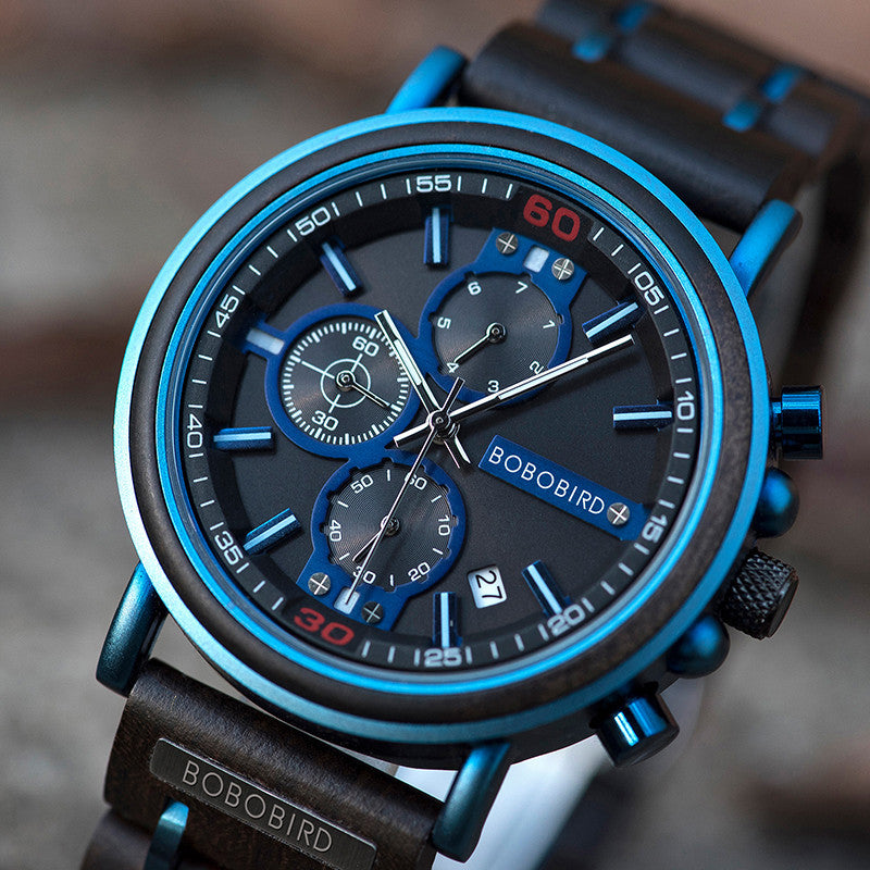Men s Wooden Chronograph Watch - ARCHSHOPE