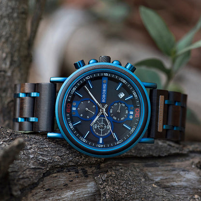 Men s Wooden Chronograph Watch - ARCHSHOPE