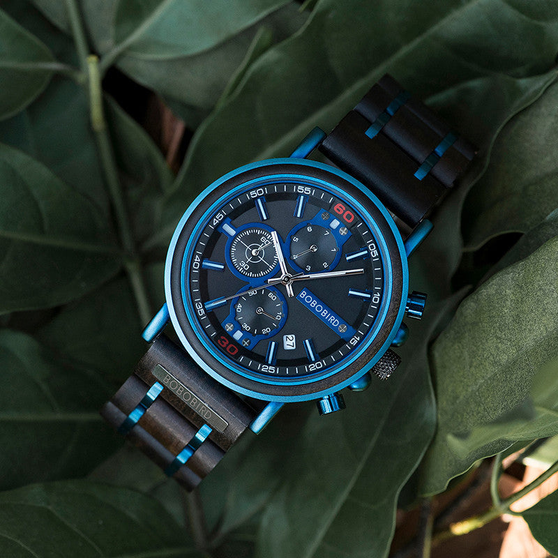 Men s Wooden Chronograph Watch - ARCHSHOPE