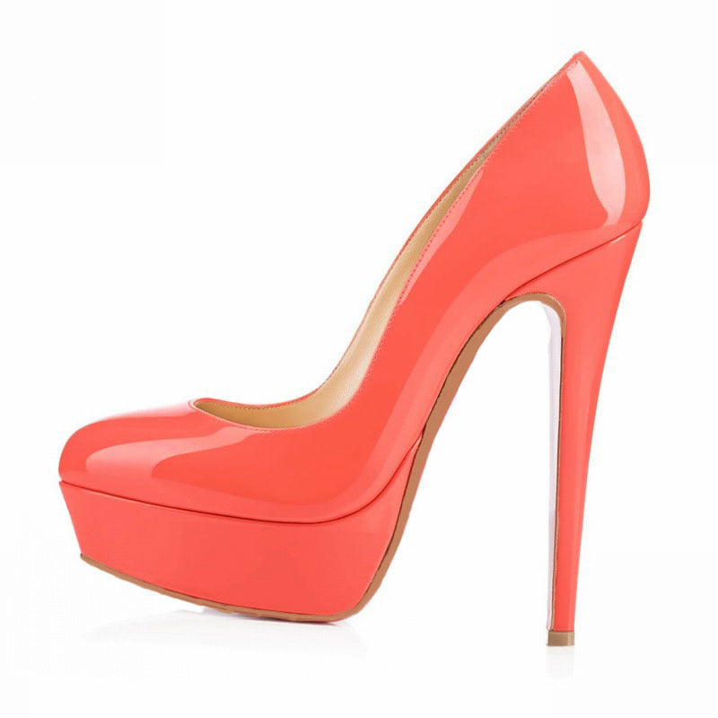 European And American Large Size High Heels Baotou Round Toe Women'S Shoes - ARCHSHOPE