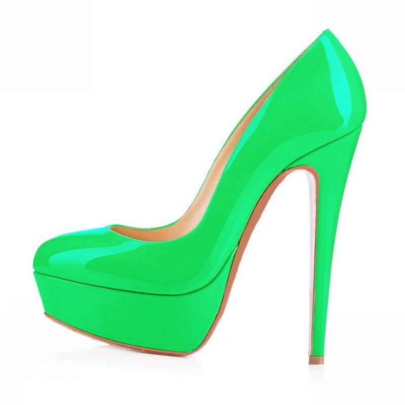 European And American Large Size High Heels Baotou Round Toe Women'S Shoes - ARCHSHOPE