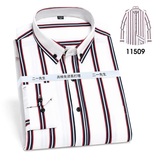 Chemise décontractée à rayures verticales pour homme