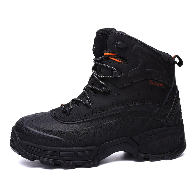 High-Top-Stiefel mit verschleißfester Stahlsohle für Herren, Outdoor-Wüstenstiefel, taktische Stiefel, bruchsichere Sicherheitsstiefel