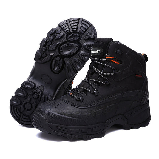 Bottes montantes résistantes à l'usure et à semelles d'acier pour hommes, bottes d'extérieur pour le désert, bottes tactiques, bottes de sécurité anti-écrasement
