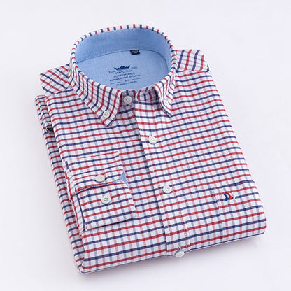 Long-sleeved Business Casual Non-iron Professional Plaid Shirt