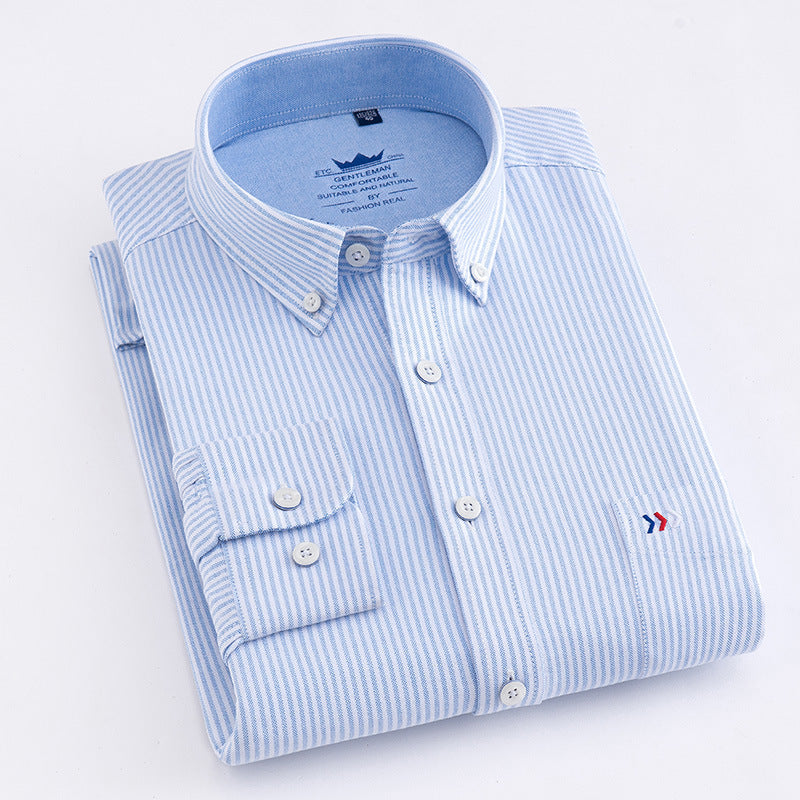 Long-sleeved Business Casual Non-iron Professional Plaid Shirt
