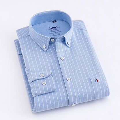Long-sleeved Business Casual Non-iron Professional Plaid Shirt