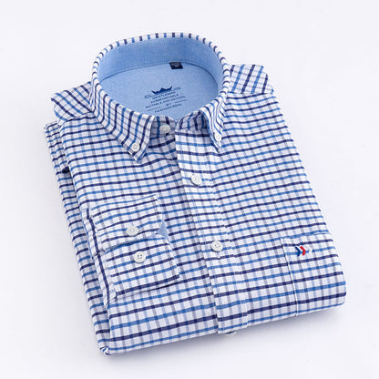 Long-sleeved Business Casual Non-iron Professional Plaid Shirt