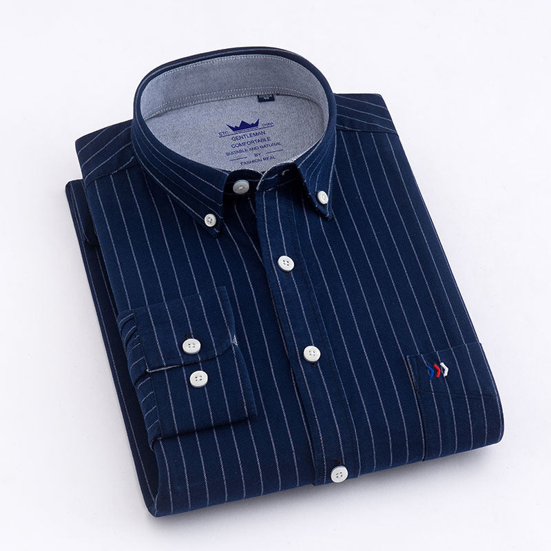 Long-sleeved Business Casual Non-iron Professional Plaid Shirt