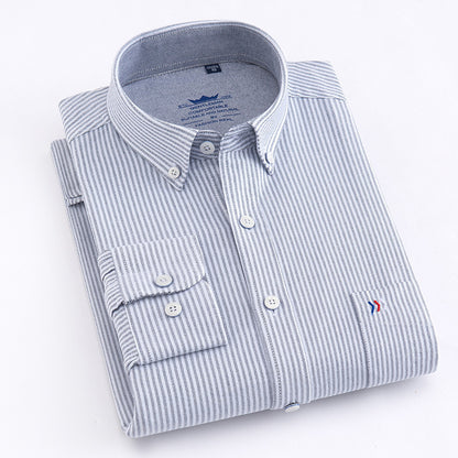 Long-sleeved Business Casual Non-iron Professional Plaid Shirt