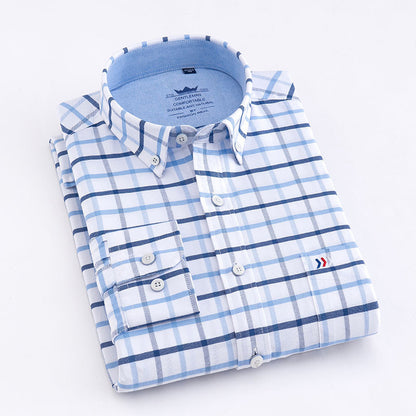 Long-sleeved Business Casual Non-iron Professional Plaid Shirt