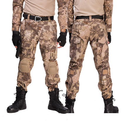 Pantalon tactique militaire quatre saisons CP Camouflage Noir Motif Python Grenouille Pantalon Salopette