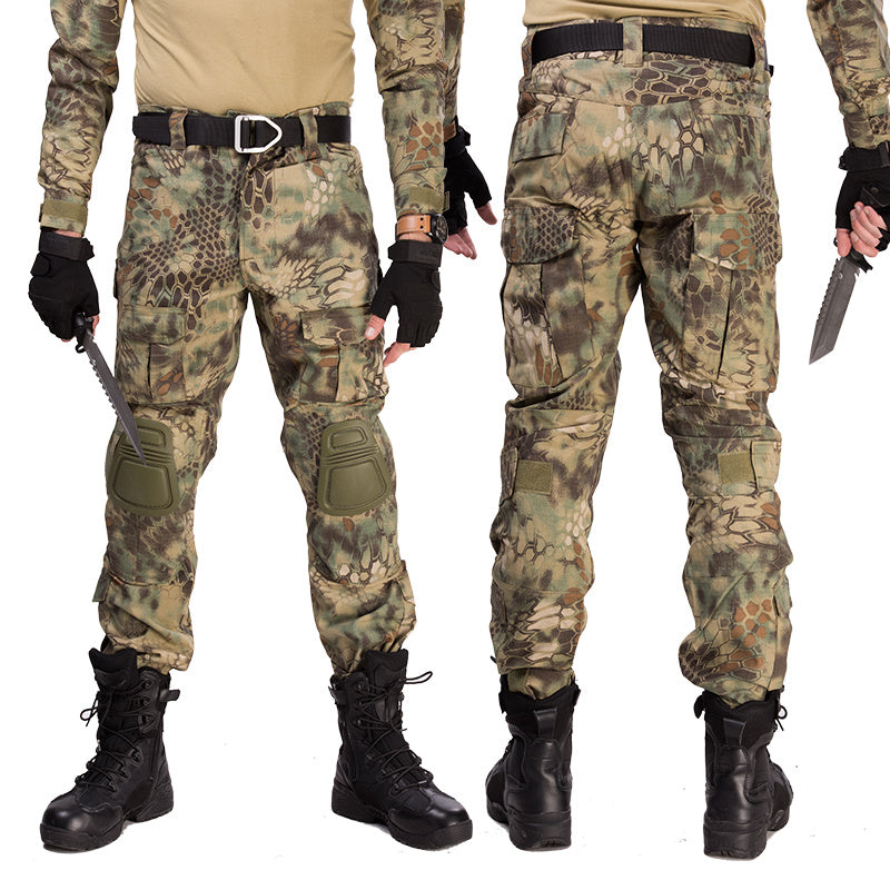 Pantalon tactique militaire quatre saisons CP Camouflage Noir Motif Python Grenouille Pantalon Salopette