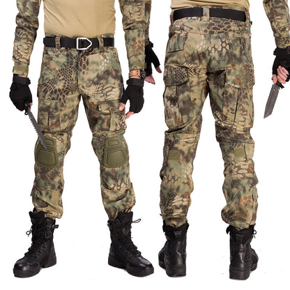 Pantalon tactique militaire quatre saisons CP Camouflage Noir Motif Python Grenouille Pantalon Salopette