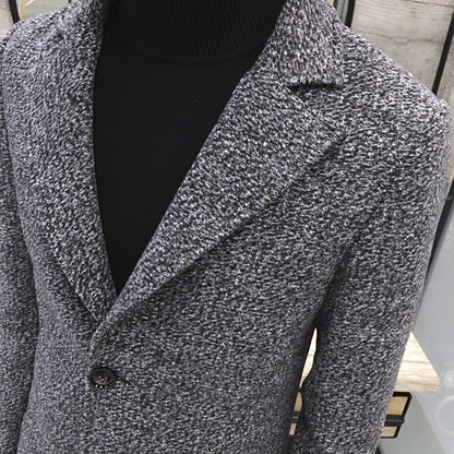 Außenhandelsdaten Verkaufen Durch Herbst Neue Mittellange Windjacke Koreanischen männer Wollmantel männer Große Größe Mantel Männlichen NF06