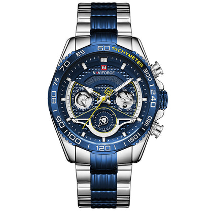 Lingxiang 9185 Men'S Watch Six-Pin Steel Band Watch Men'S Watch Calendar Watch Sports Watch - ARCHSHOPE