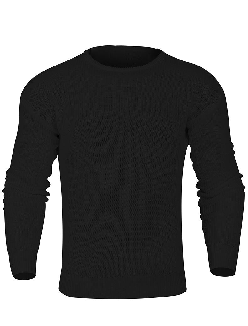 Pull pour homme Pull décontracté de couleur unie en tricot