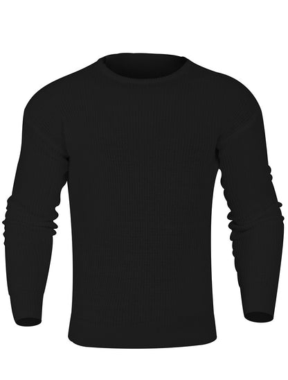 Pull pour homme Pull décontracté de couleur unie en tricot