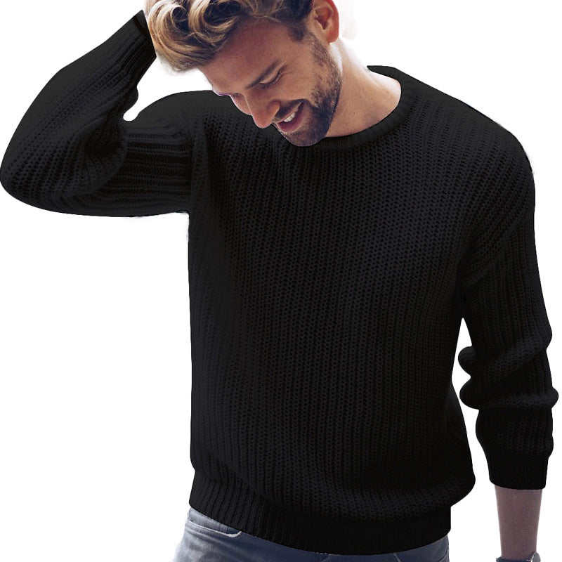 Pull pour homme Pull décontracté de couleur unie en tricot