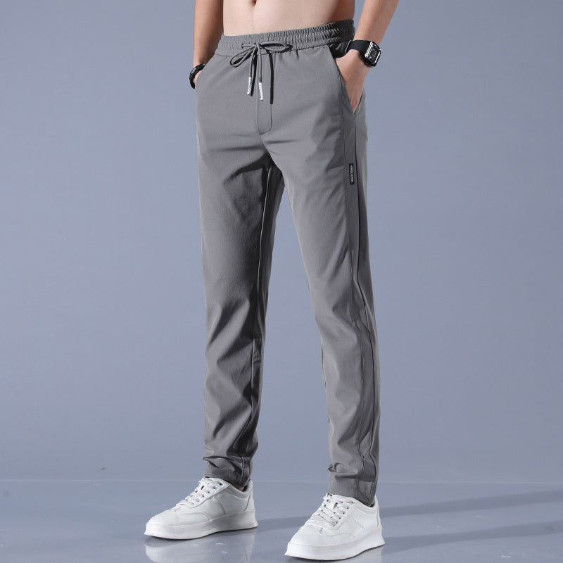 Ice Silk Pants Herren Sommer Dünne Freizeithose Lose Gerade Atmungsaktiv