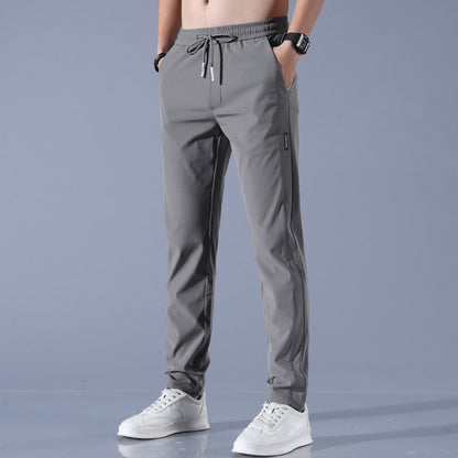 Ice Silk Pants Herren Sommer Dünne Freizeithose Lose Gerade Atmungsaktiv