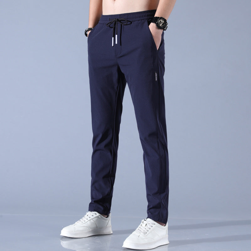 Ice Silk Pants Herren Sommer Dünne Freizeithose Lose Gerade Atmungsaktiv