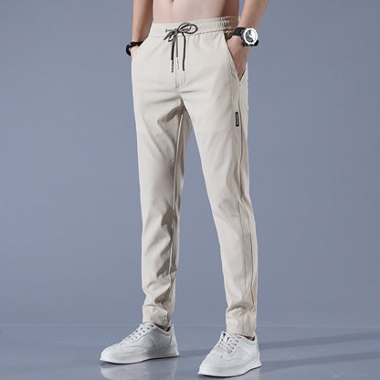 Ice Silk Pants Herren Sommer Dünne Freizeithose Lose Gerade Atmungsaktiv