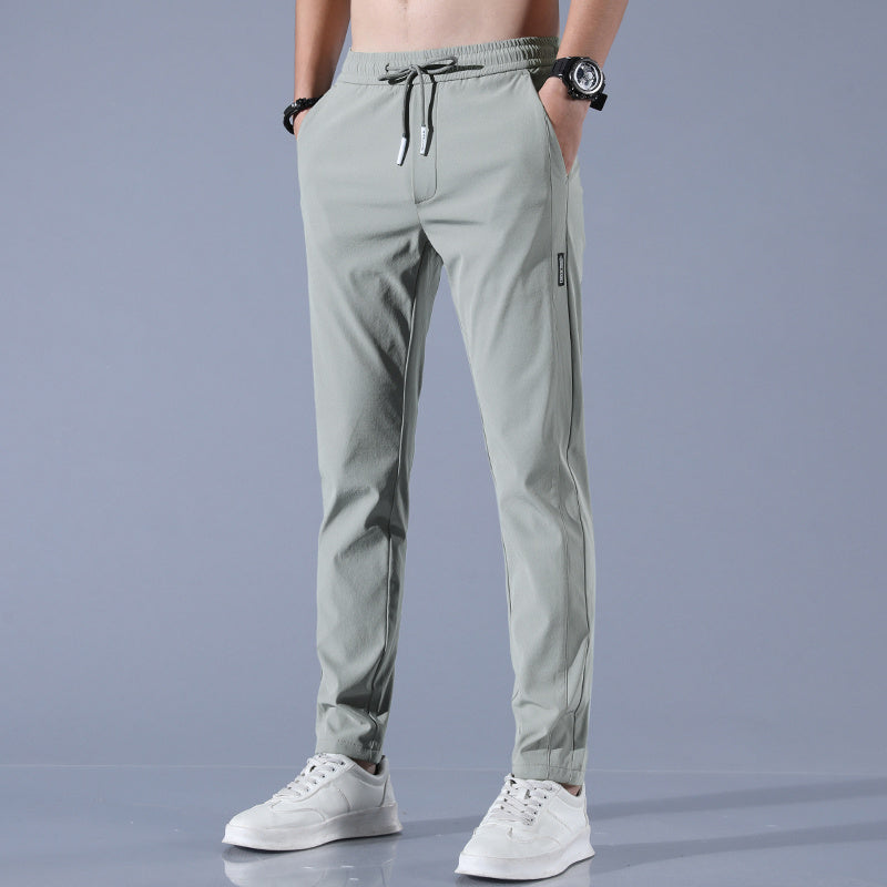 Ice Silk Pants Herren Sommer Dünne Freizeithose Lose Gerade Atmungsaktiv