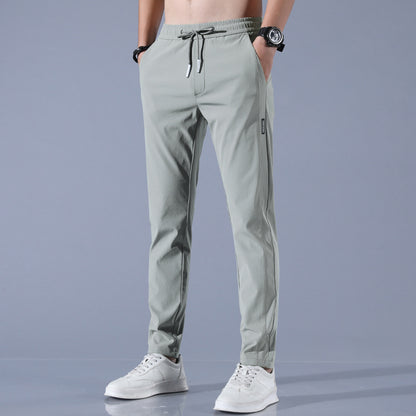 Ice Silk Pants Herren Sommer Dünne Freizeithose Lose Gerade Atmungsaktiv